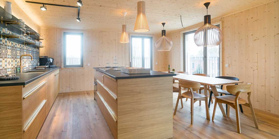 Wohnbereich Holzbau Dresden – Projekt Holzpalais